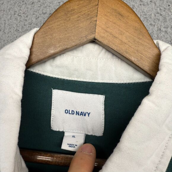 Old Navy Polo Shirt Men's XL Blue Green Yellow Rugby Colorblock Collared Preppy - Picture 7 of 12